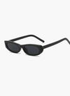 Women's Oval Sunglasses Black Narrow Frame Tinted Lens – Beach Vacation