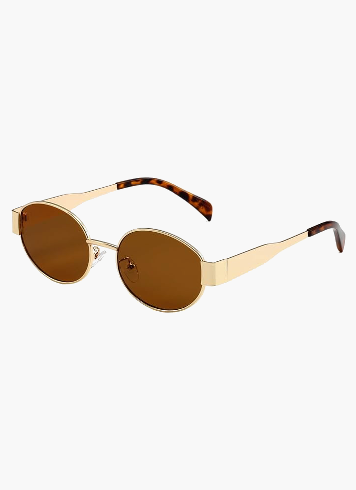 Women's Oval Sunglasses Thin Frame Tinted Lens – Beach Vacation