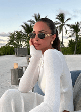 Women's Oval Sunglasses Thin Frame Tinted Lens – Beach Vacation