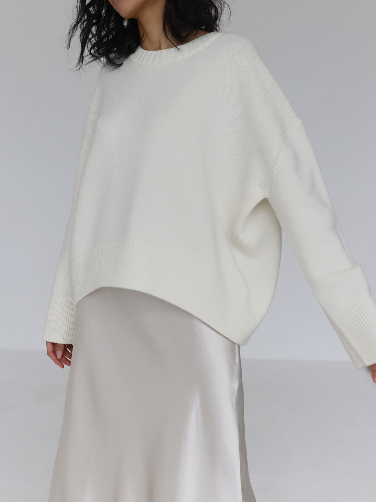 Women's Oversized Cable Knit Sweater Long Sleeve Round Neck – Brunch Date