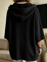 Women’s Oversized Hoodie Drawstrings Patch Pockets Wide Sleeves – Craft Fair Visits