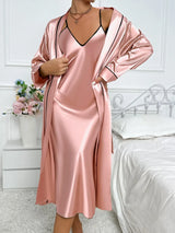 Women's Pajama Set Spaghetti Strap V-Neck - Nightgown Robe Sleepwear