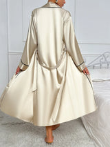 Women's Pajama Set Spaghetti Strap V-Neck - Nightgown Robe Sleepwear