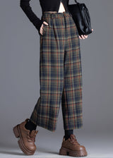 Women’s Pants Pleated Front Wide Leg Plaid Pattern – Campus Visits