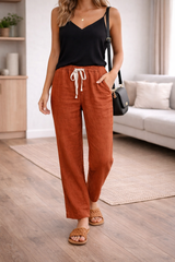 Women's Pants Wide Leg Drawstring Side Pockets – Resort Daytime