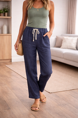 Women's Pants Wide Leg Drawstring Side Pockets – Resort Daytime
