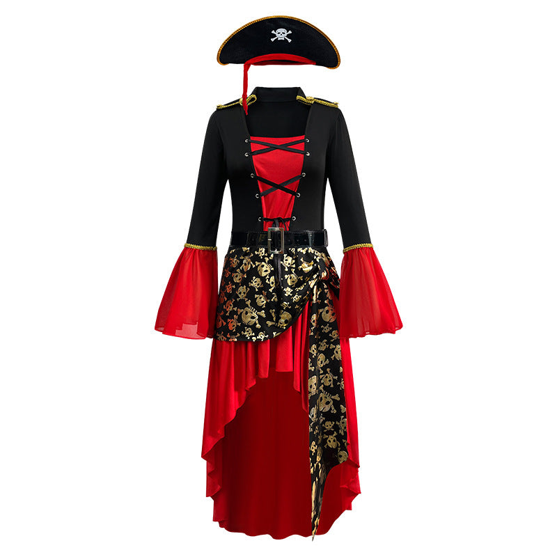 Women's Pirate Costume Long Sleeves Lace-Up Hat – Halloween Party