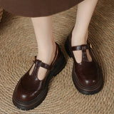 Women's Platform Mary Jane Shoes Closed Toe T-Strap – Casual Wear