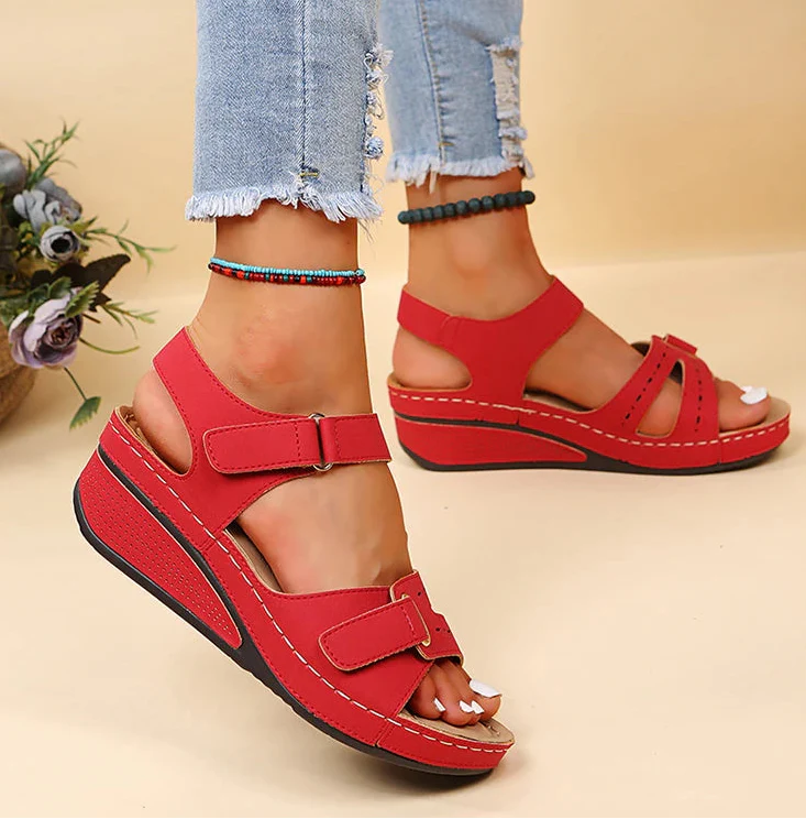 Women's Platform Sandals Open Toe Adjustable Buckle Strap – Beach Vacation