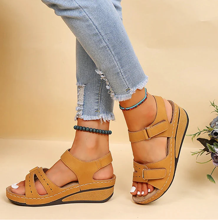 Women's Platform Sandals Open Toe Adjustable Buckle Strap – Beach Vacation