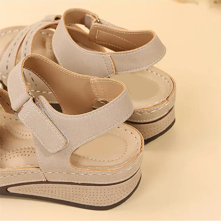 Women's Platform Sandals Open Toe Adjustable Buckle Strap – Beach Vacation