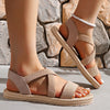 Women's Platform Sandals Open Toe Criss Cross Strap Braided Sole – Summer Beach Party