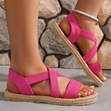 Women's Platform Sandals Open Toe Criss Cross Strap Braided Sole – Summer Beach Party