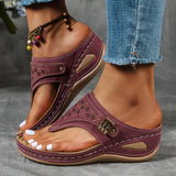 Women's Platform Slide Sandals Buckle Strap Open Toe - Going Out