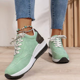 Women's Platform Sneakers Lace Up Side Zip Contrast Heel – Everyday Casual Wear
