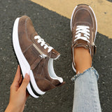 Women's Platform Sneakers Lace Up Side Zipper – Chunky Sole Casual