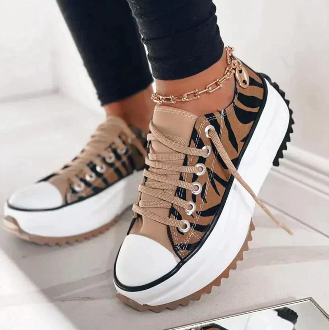Women's Platform Sneakers Low Top Lace Up – Going Out