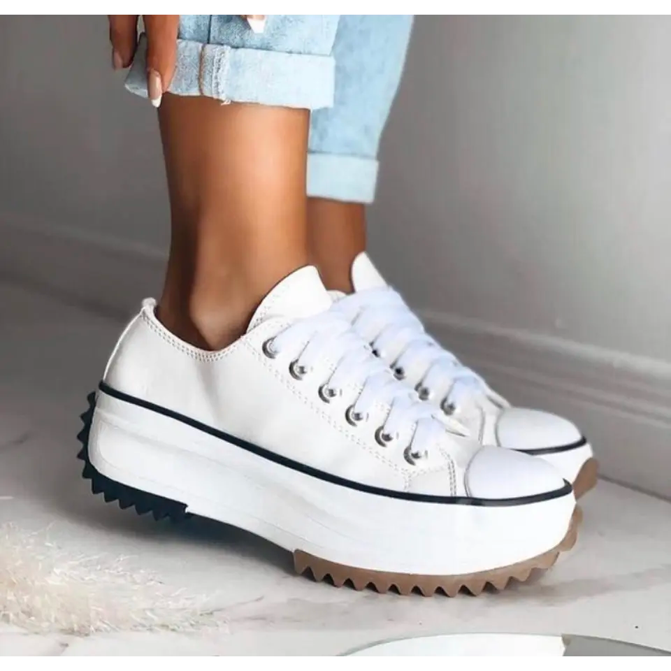 Women's Platform Sneakers Low Top Lace Up – Going Out