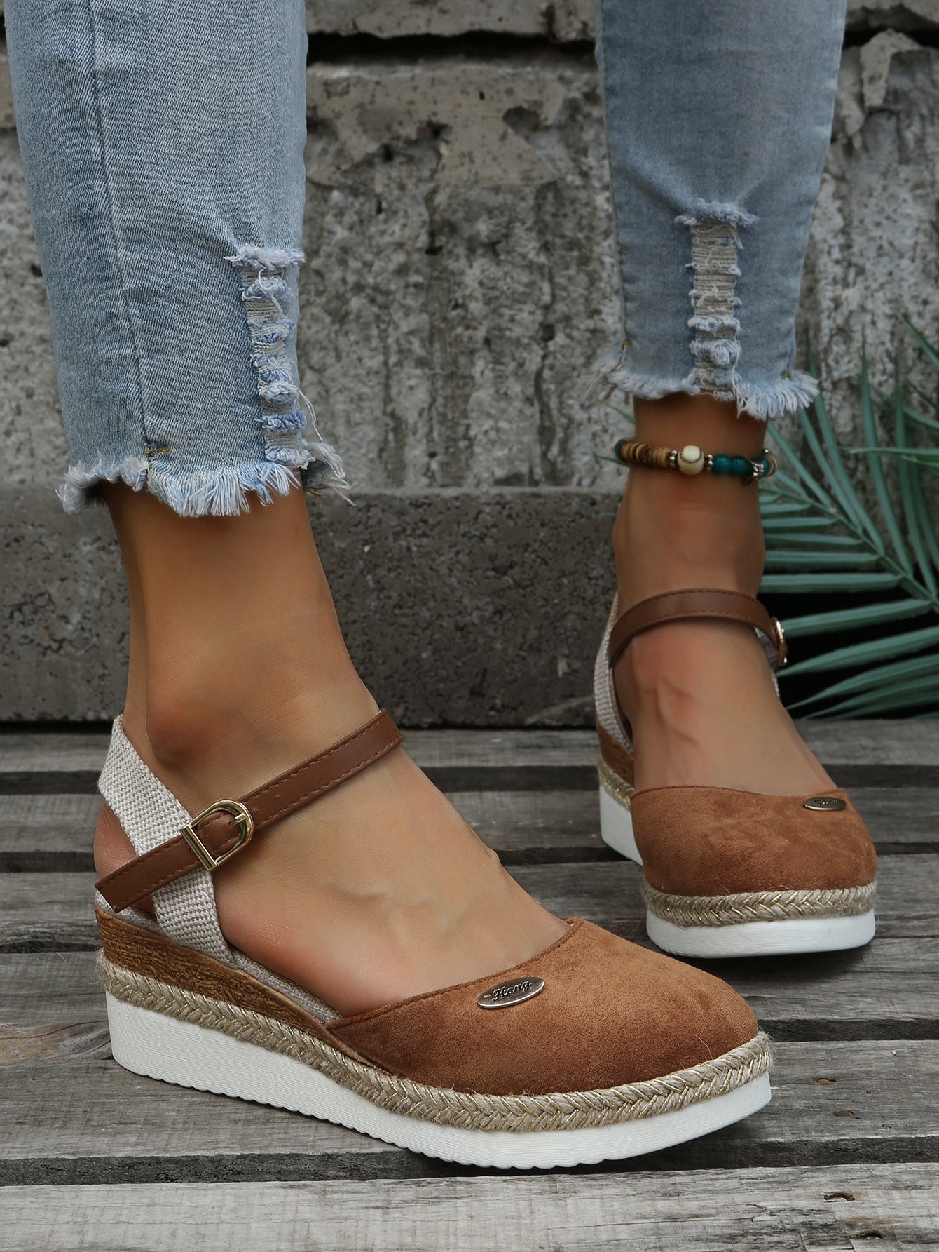 Women's Platform Wedge Sandals Closed Toe Ankle Strap – Night Out