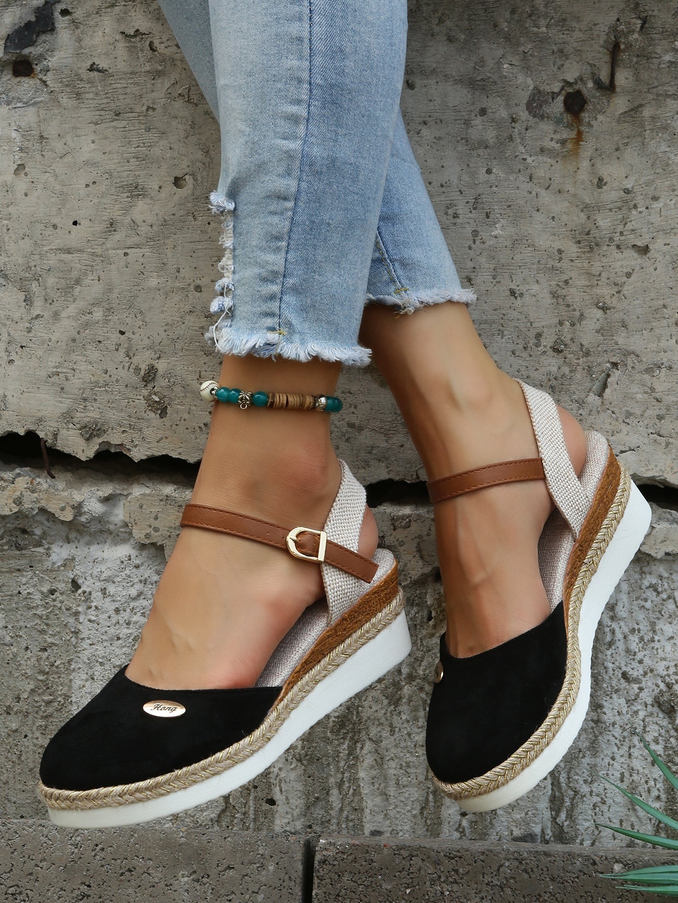 Women's Platform Wedge Sandals Closed Toe Ankle Strap – Night Out