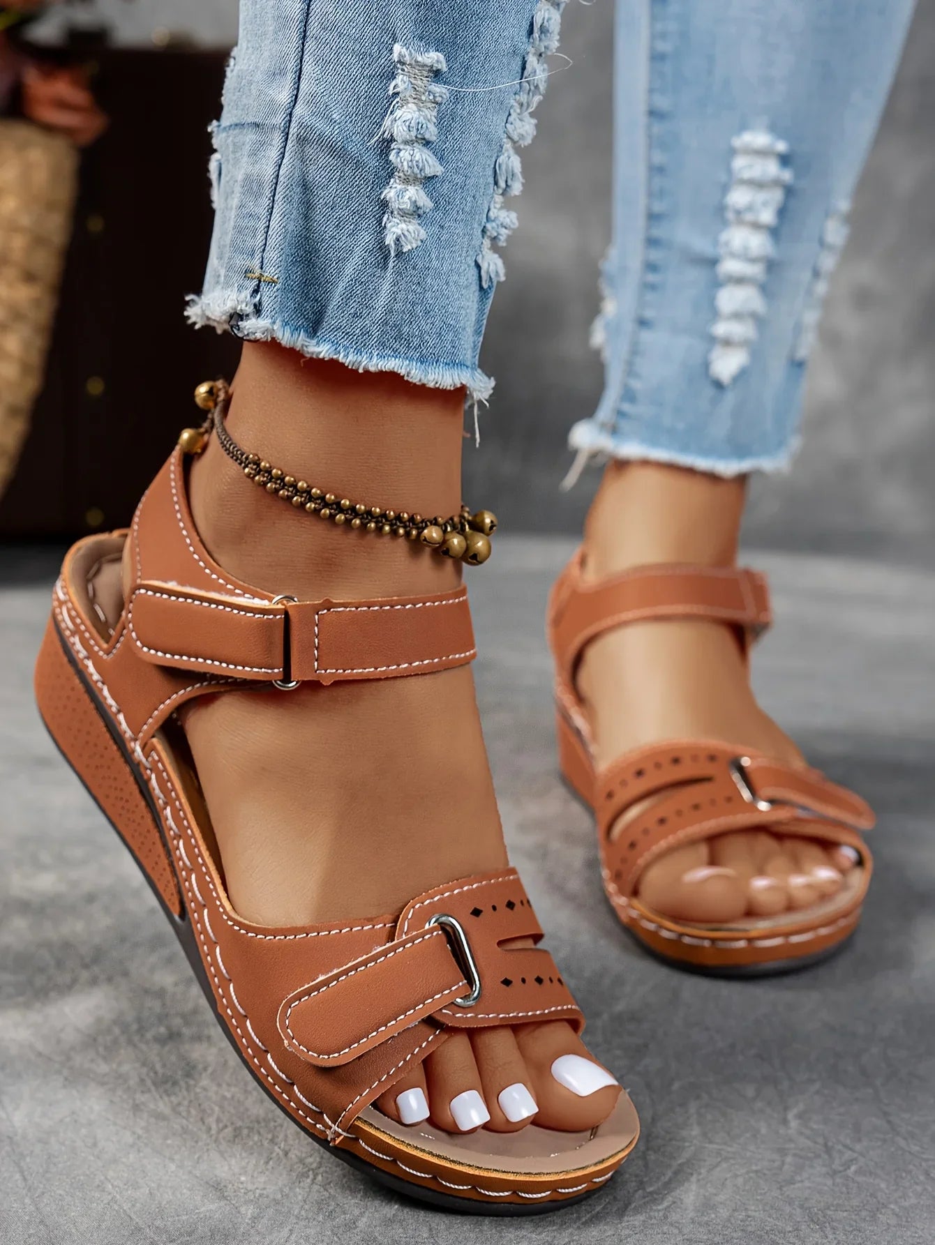 Women's Platform Wedge Sandals Open Toe Ankle Strap – Night Out