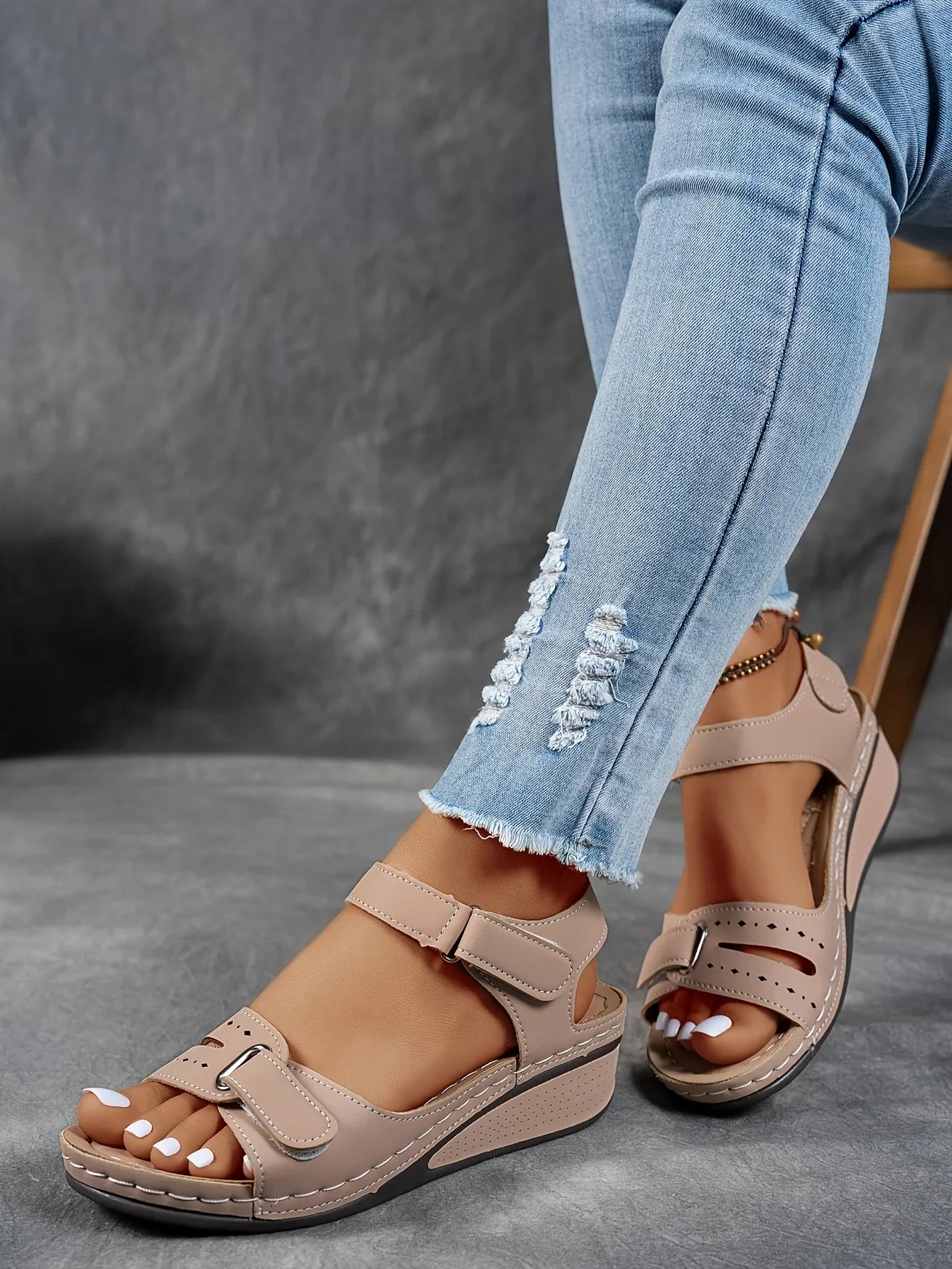 Women's Platform Wedge Sandals Open Toe Ankle Strap – Night Out