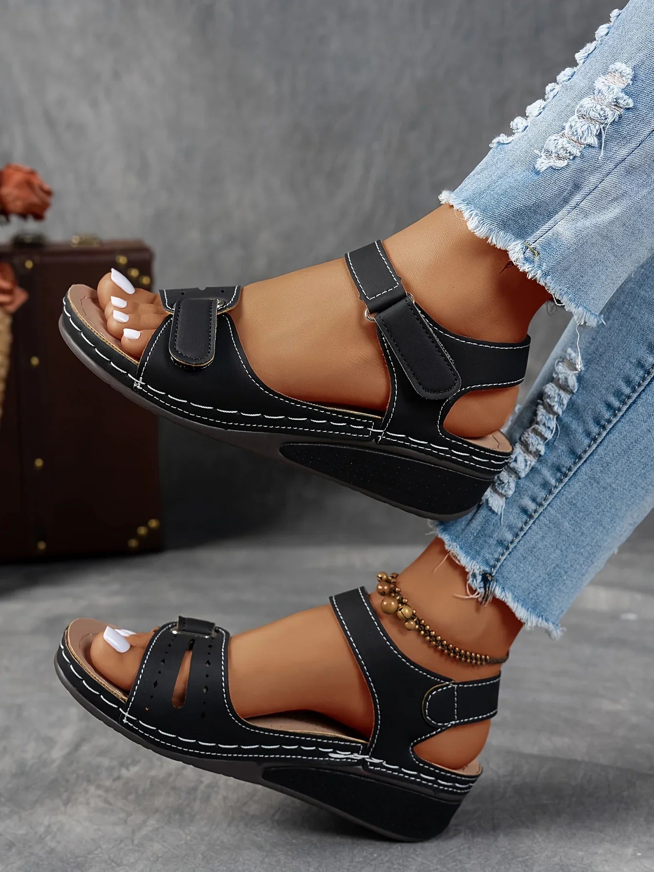 Women's Platform Wedge Sandals Open Toe Ankle Strap – Night Out