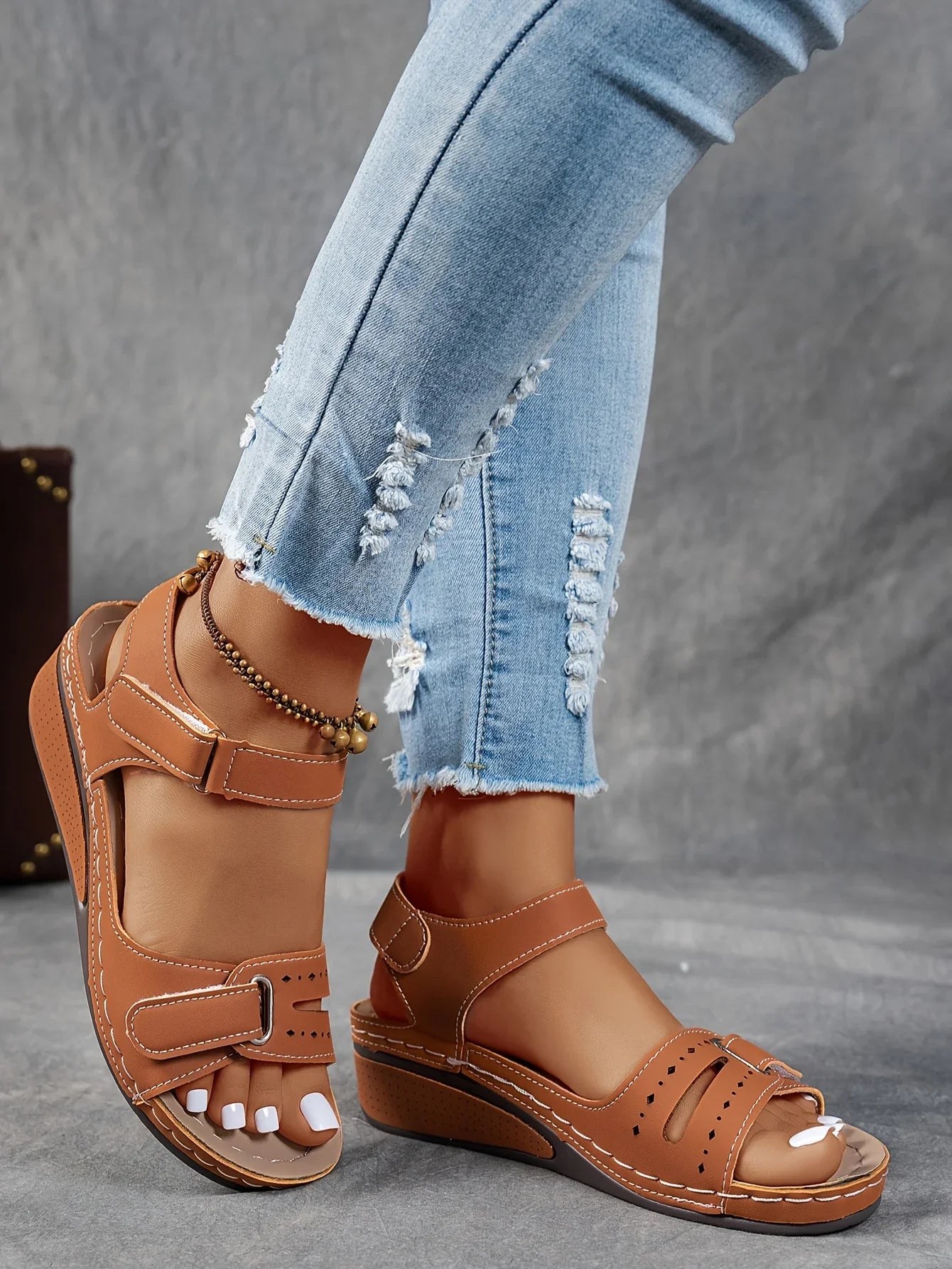Women's Platform Wedge Sandals Open Toe Ankle Strap – Night Out