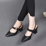Women's Pointed Toe Buckle Slingback Block Heels – Wedding Guest