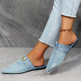 Women's Pointed Toe Mule Loafers Slip On Flat – Versatile Daily Use