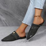 Women's Pointed Toe Mule Loafers Slip On Flat – Versatile Daily Use