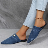 Women's Pointed Toe Mule Loafers Slip On Flat – Versatile Daily Use