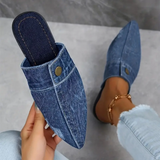 Women's Pointed Toe Mule Loafers Slip On Flat – Versatile Daily Use
