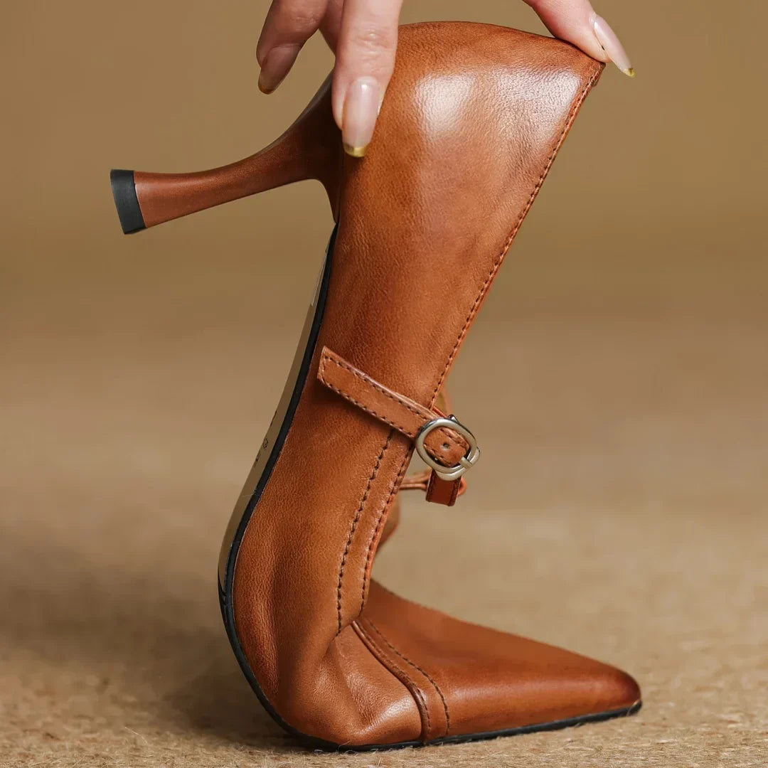 Women's Pointed Toe Pumps T Strap Side Buckle – Formal Events