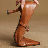 Women's Pointed Toe Pumps T Strap Side Buckle – Formal Events