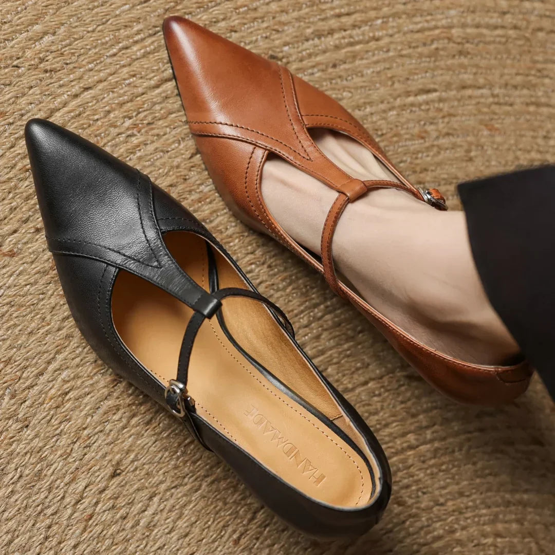 Women's Pointed Toe Pumps T Strap Side Buckle – Formal Events