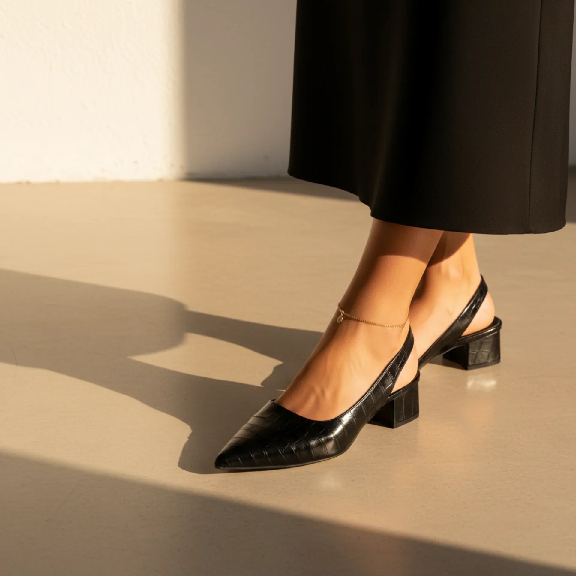 Women's Pointed Toe Slingback Block Heels – Office Going Out