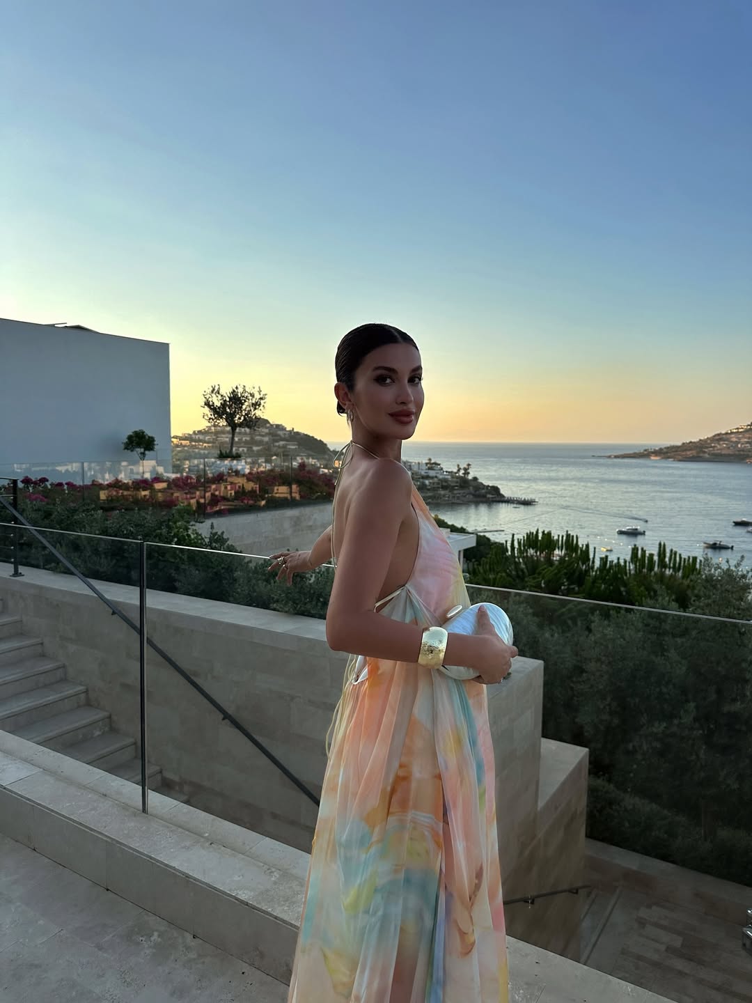 Women's Printed Maxi Dress Halter Neck Backless Loose – Wedding Guest