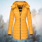 Women’s Puffer Jacket High Neck Horizontal Quilting Long Sleeves – Cold-Weather Travel
