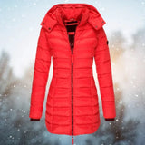 Women’s Puffer Jacket High Neck Horizontal Quilting Long Sleeves – Cold-Weather Travel