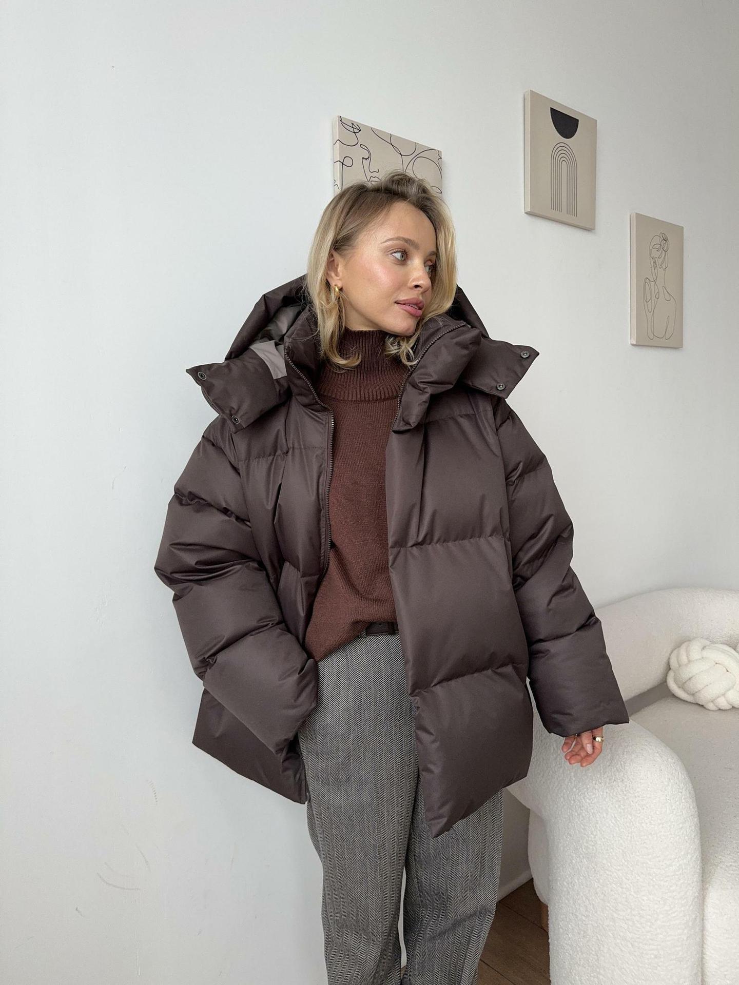 Women’s Puffer Jacket Hooded Zip Front Side Pockets – Cold Morning Errands