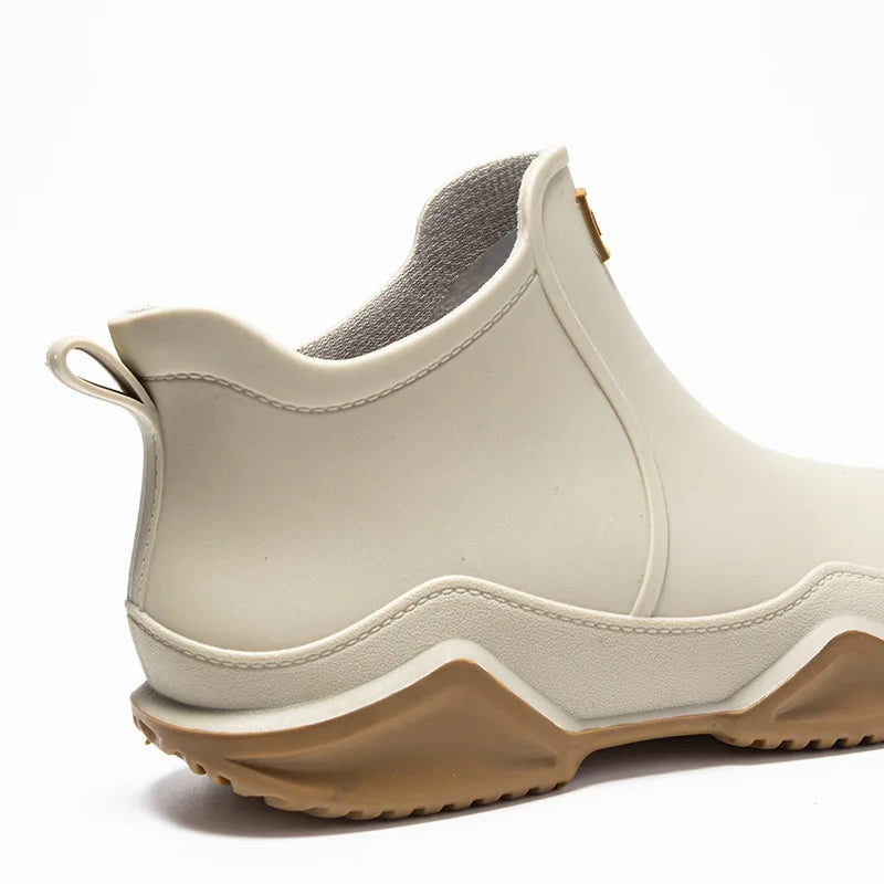 Women's Rain Ankle Boots Waterproof Slip On Rounded Toe – Rainy Weather Wear