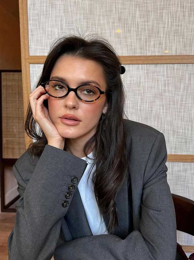 Women's Reading Glasses Oval Frame Clear Lens – Going Out Office