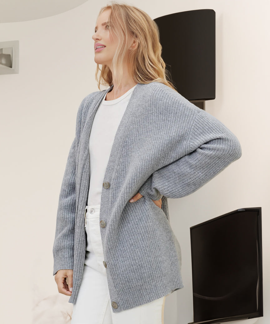 Women's Ribbed Cardigan Slim Fit Button Front Long Sleeve - Casual Everyday