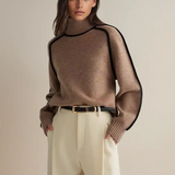 Women's Ribbed Knit Sweater Turtleneck Long Sleeve – Winter Casual Wear
