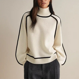 Women's Ribbed Knit Sweater Turtleneck Long Sleeve – Winter Casual Wear