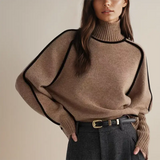 Women's Ribbed Knit Sweater Turtleneck Long Sleeve – Winter Casual Wear