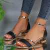 Women's Sandals Ankle Strap Block Heel Open Toe – Evening Event