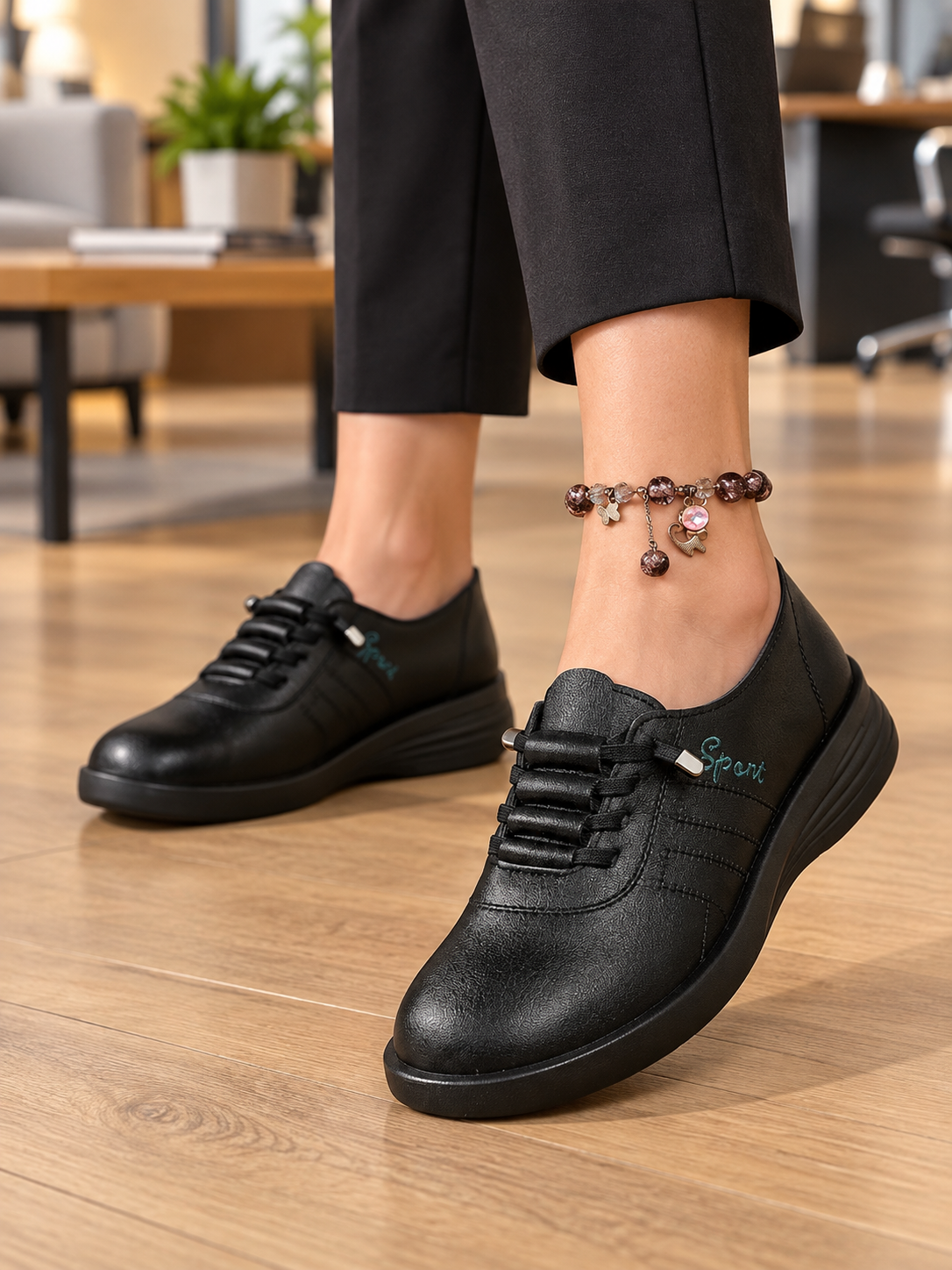 Women’s Shoes Round Toe Lace-Up Stitched Panels – Neighborhood Shopping