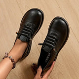 Women’s Shoes Round Toe Lace-Up Stitched Panels – Neighborhood Shopping